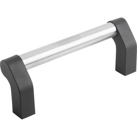 KIPP Tubular Handle Angled L=192 Stainless Steel, Ground, Comp:Polyamide, A=180, D=M04 K0235.180043